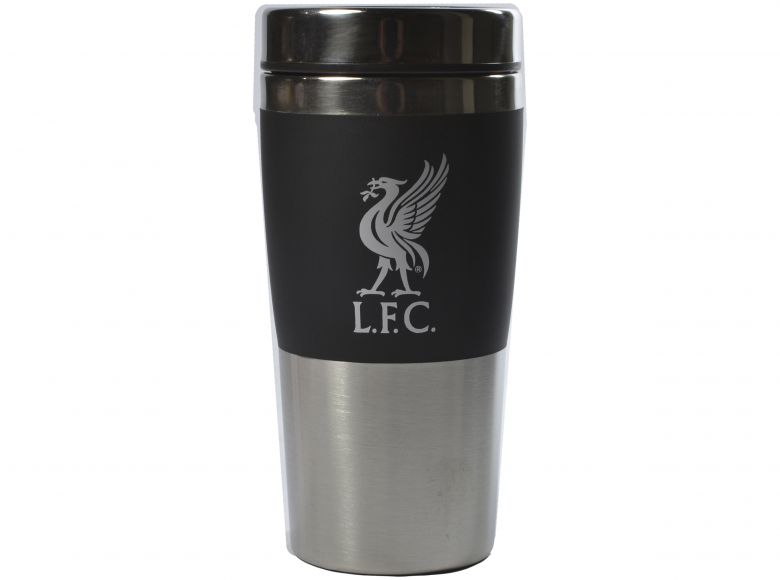 Liverpool FC Executive Handleless Metallic Travel Mug Black Silver