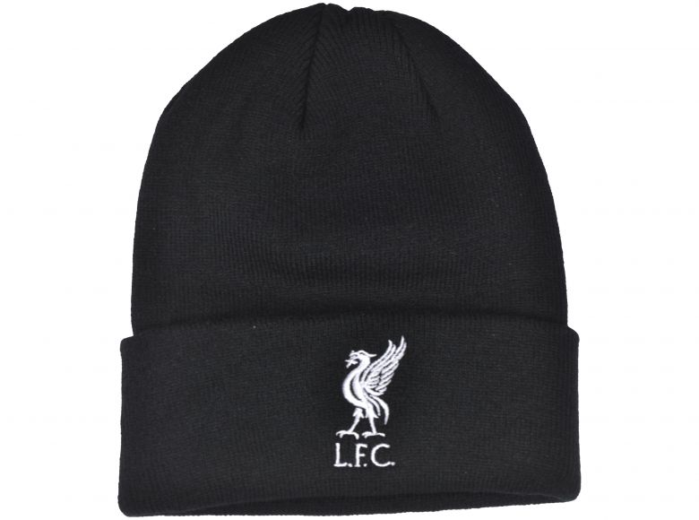Liverpool Mass Beanie Turn Up Hat Kids Black White