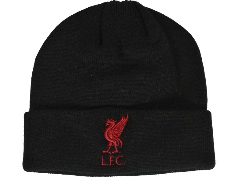 Liverpool Mass Cuff Turn Up Youths Knitted Hat Black