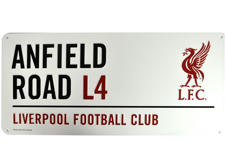 Liverpool Metal White Street Sign