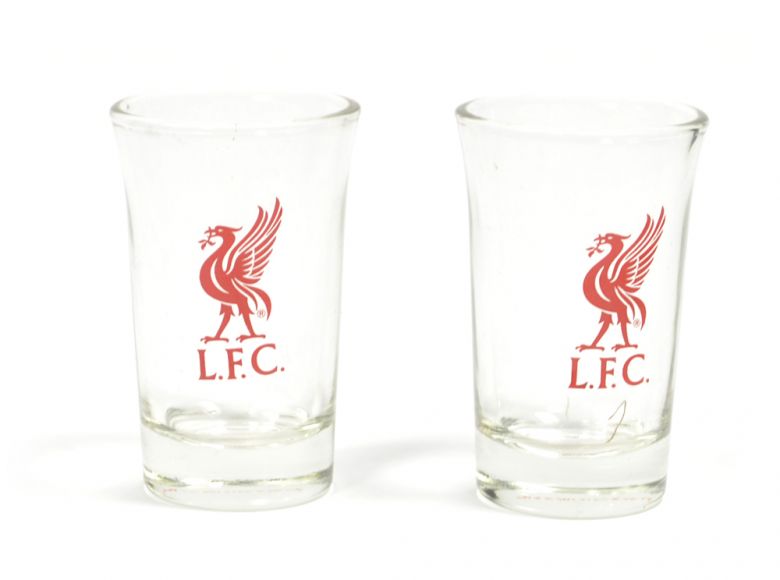 Liverpool Two Pack Word Mark Shot Glasses