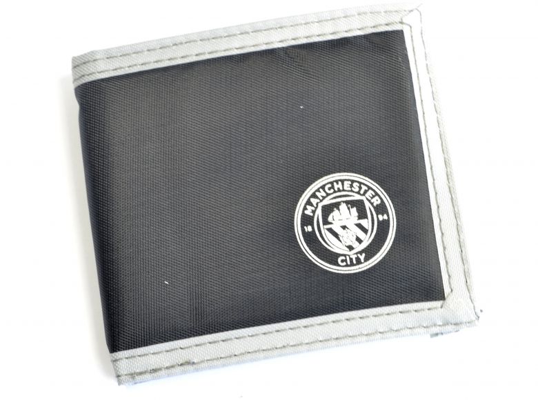 Man City Multi Pocket Black Canvas Crest Wallet