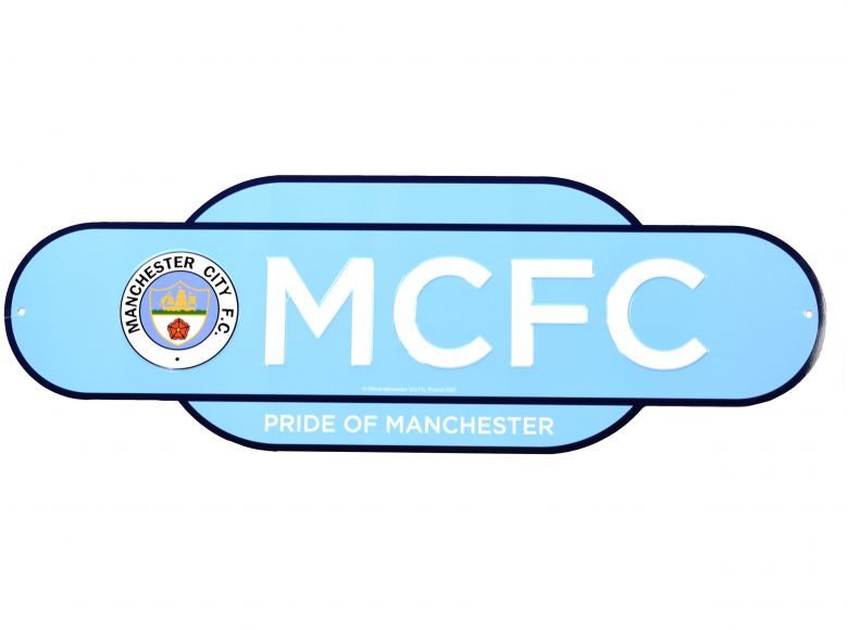 Man City Colour Retro Years Metal Street Sign