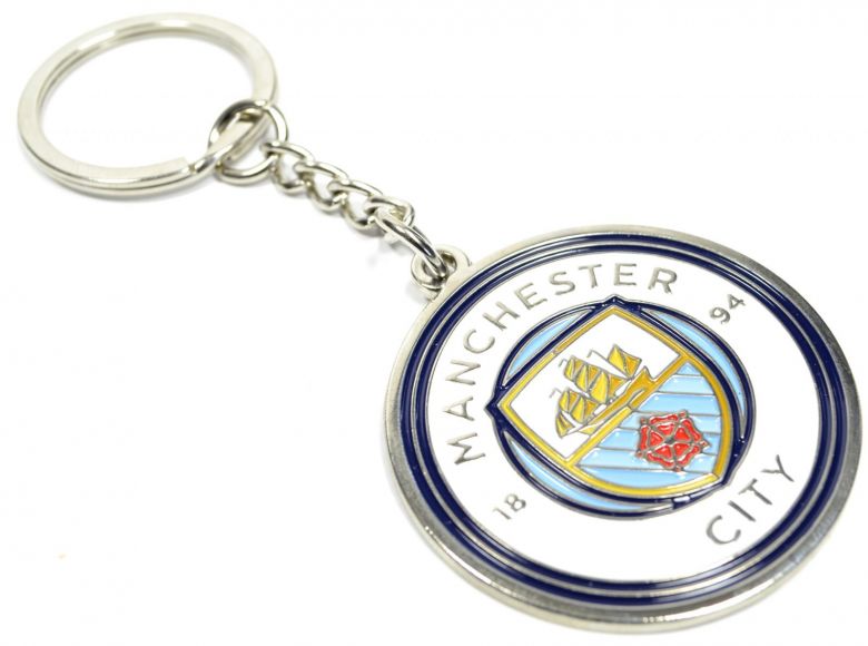 Man City Large Crest Keyring