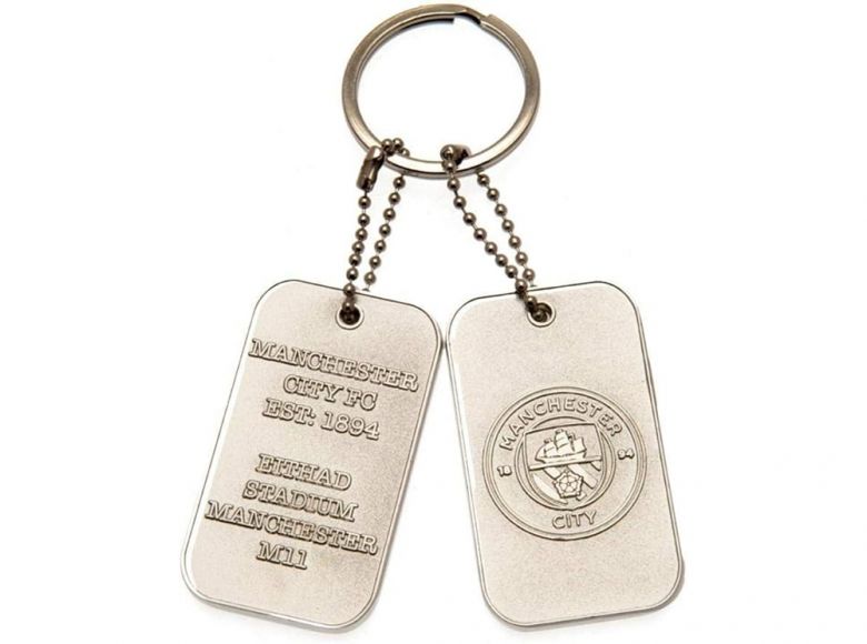 Man City Dog Tags Keyring