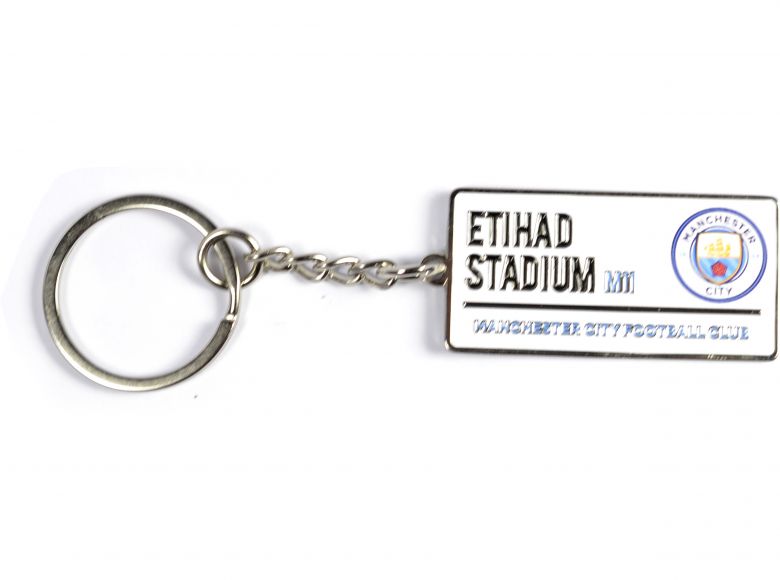 Man City Enamel Street Sign Keyring