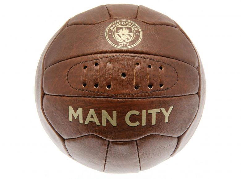 Man City Retro Faux Leather Heritage Ball Size 5