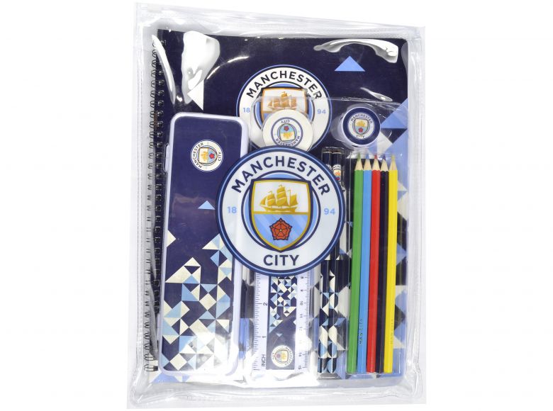 Man City FC Particle A4 Clear Bag Stationery Set