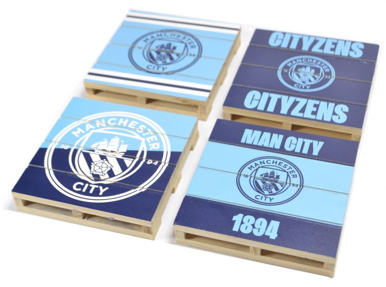 Man City Four Pack Pallet Coaster Set