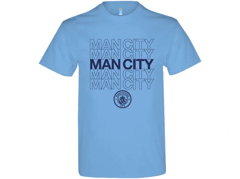 Man City Logo T Shirt Youths Sky Blue