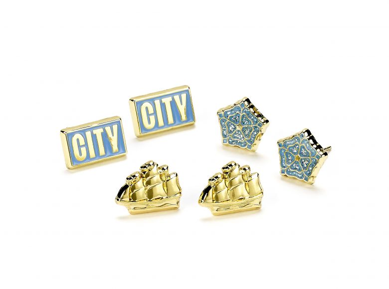 Man City Stud Earring Set