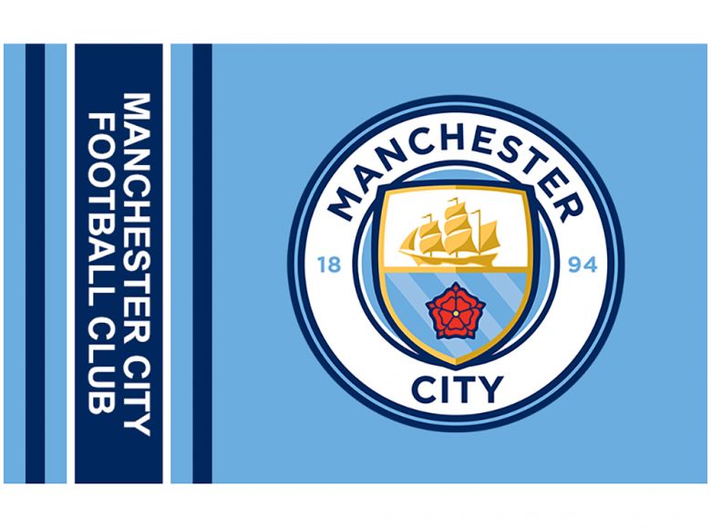 Man City Wordmark Stripes Flag 5 x 3