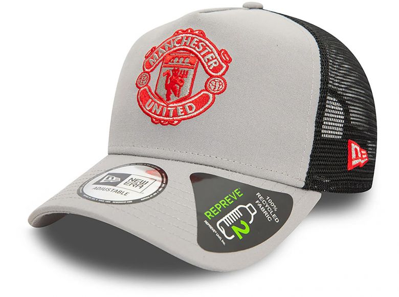 New Era Man UTD Seasonal Repreve Grey 9FORTY E Frame Adjustable Trucker Cap