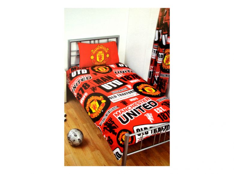 Man UTD Patch Single Duvet and Pillow Set