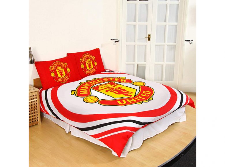 Man Utd Pulse Double Duvet and Pillow Case Set Reversible