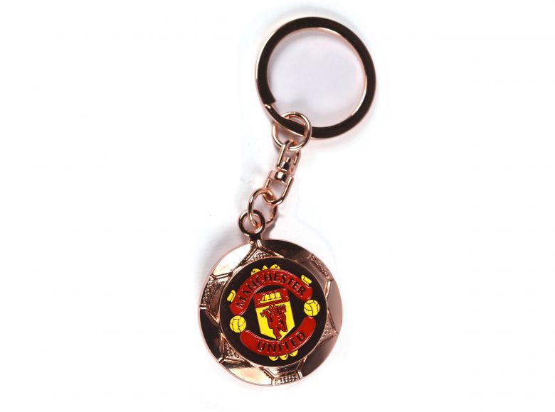 Man UTD Rose Gold Football Keyring