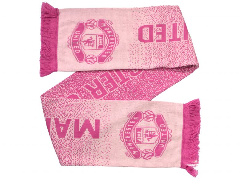 Man Utd Speckled Pink Jacquard Knit Scarf