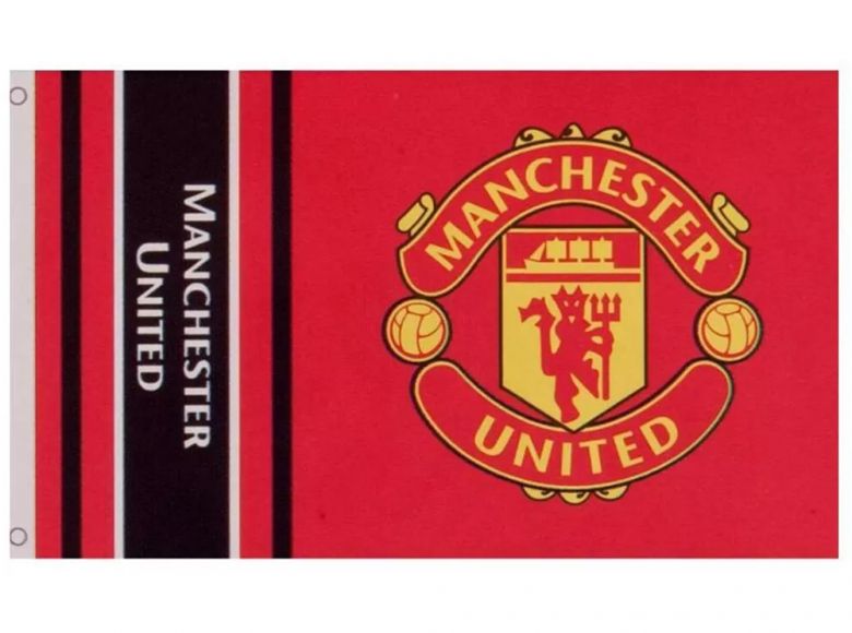 Man Utd Wordmark Stripes Flag 5 x 3