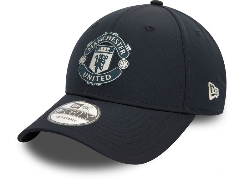 Manchester United New Era Rubber Patch 9FORTY Adjustable Cap Navy