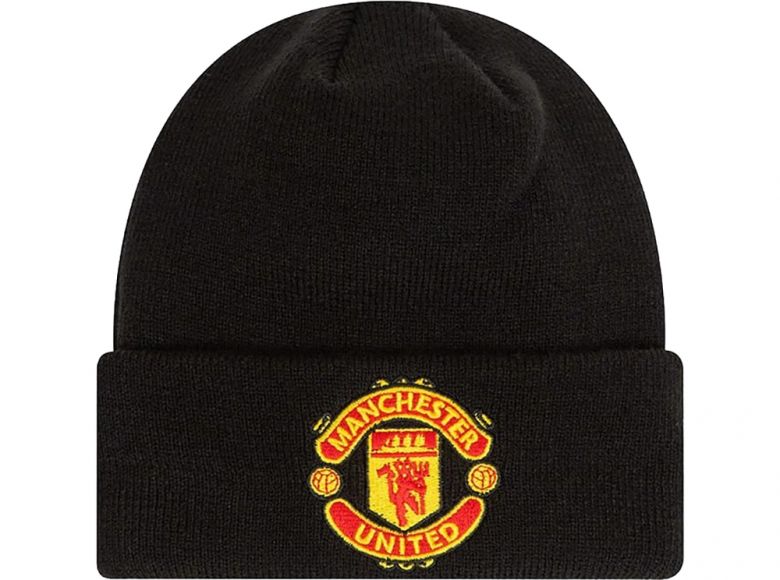 New Era Man Utd Youth Cuff Knit Beanie Hat Black