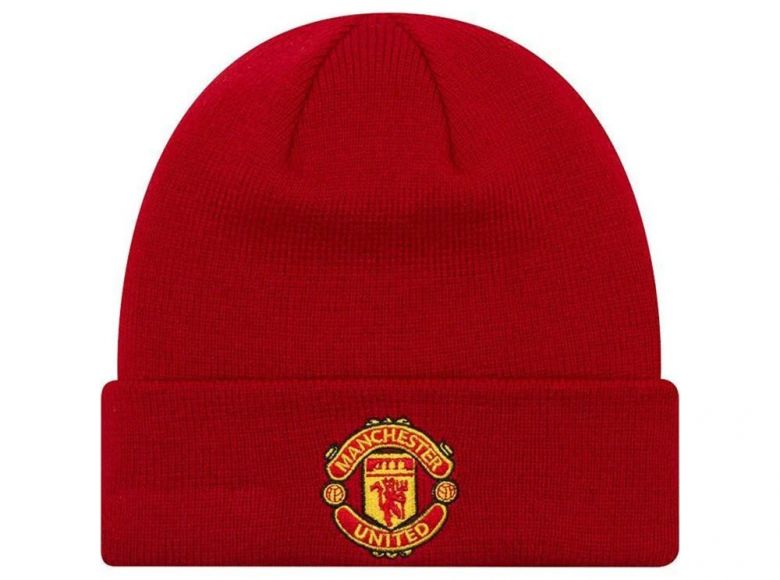 New Era Man Utd Child Cuff Knit Beanie Hat Red