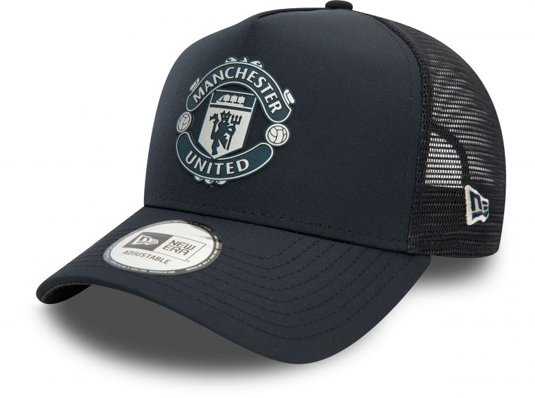 New Era Manchester United Rubber Patch Trucker Cap Navy