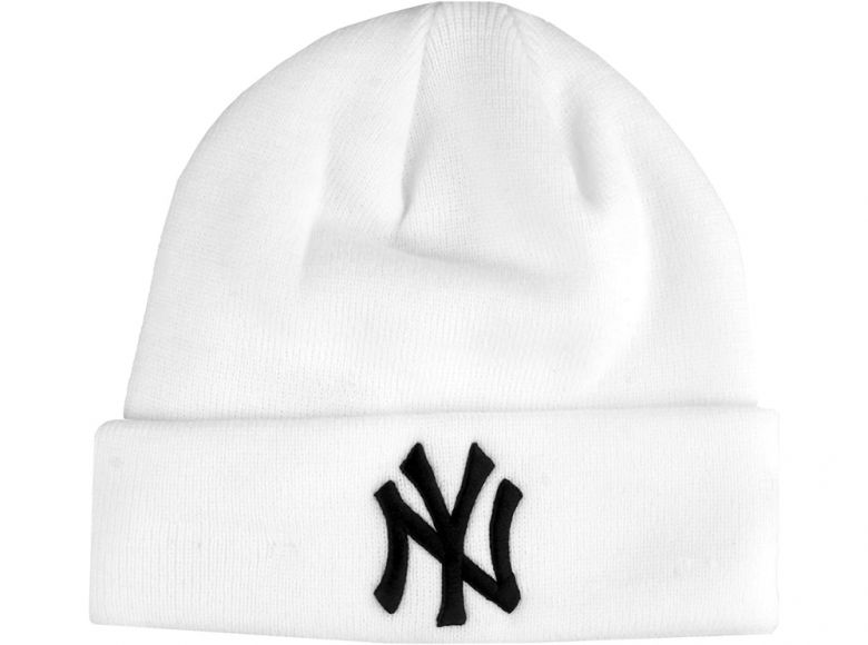 New Era NY Yankees Cuff Knit Beanie Hat White