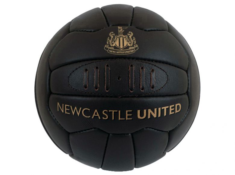Newcastle United Retro Heritage Leather Ball Gold Crest Size 5