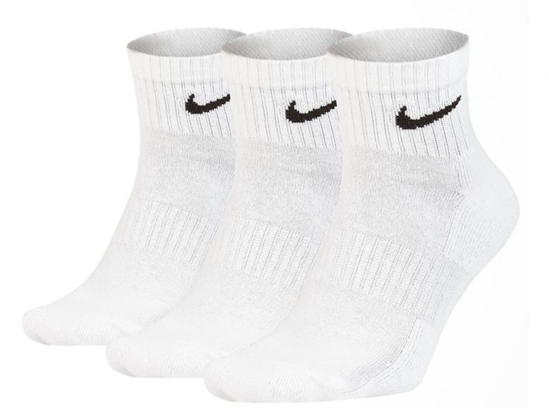 Nike Three Pack Everyday Socks Ankle White