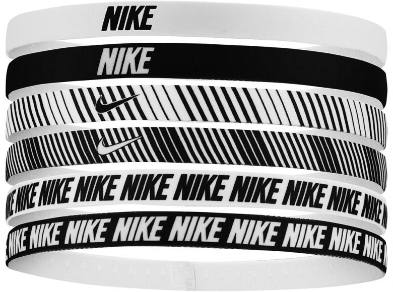 Nike Flex Classic Headbands 6 Pk Printed White Black White