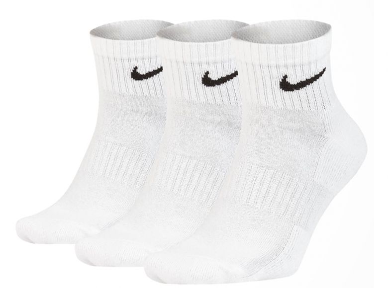 Nike Three Pack Everyday Socks Ankle White