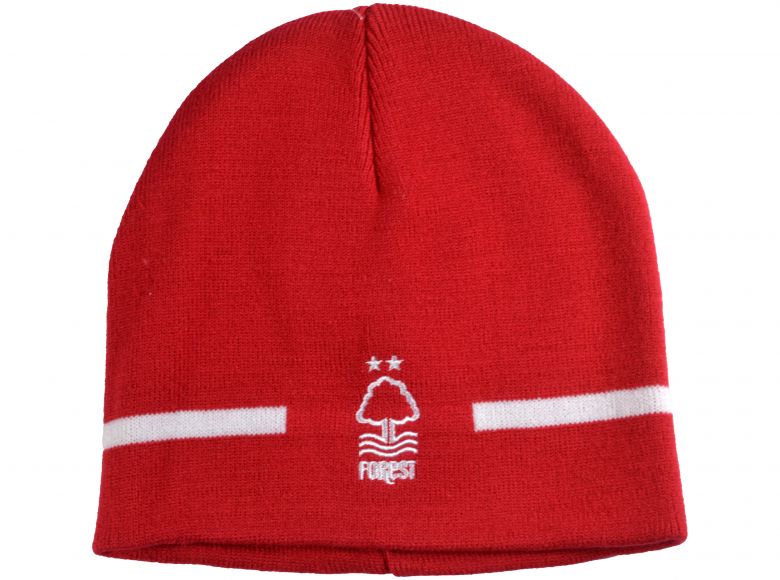 Nottingham Forest Roll Down Knitted Beanie Hat Red