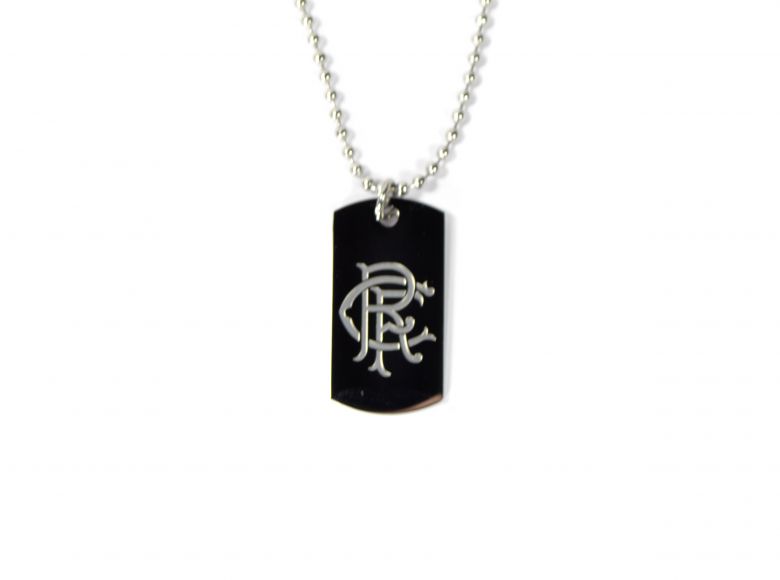 Rangers Stainless Steel Engraved Crest Dog Tag and Chain