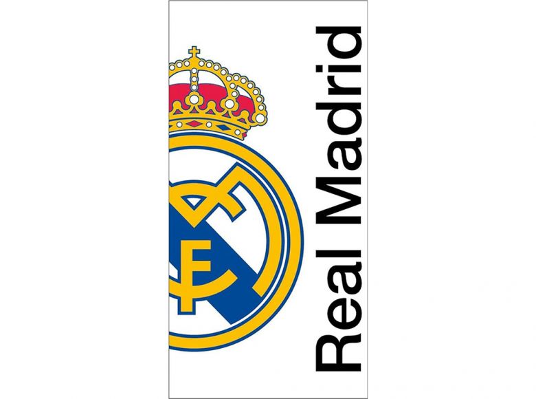 Real Madrid Half Crest Beach Towel White