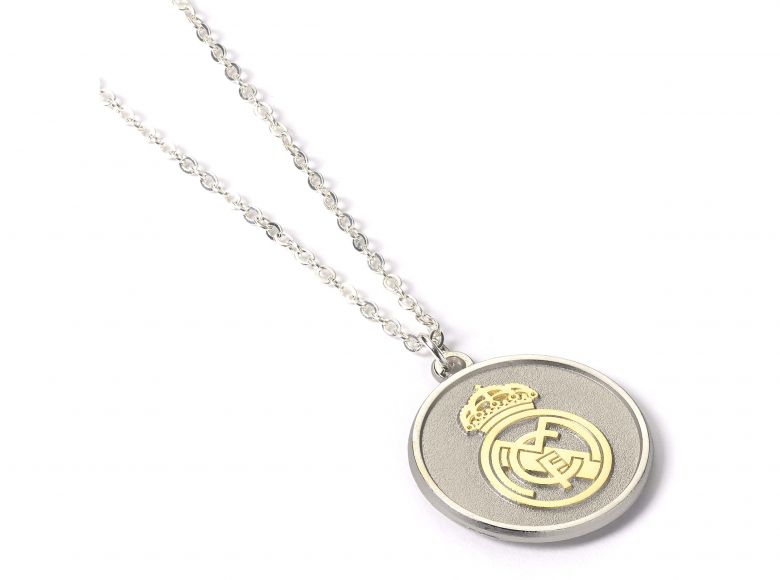 Real Madrid Silver Pendant with Crest Necklace