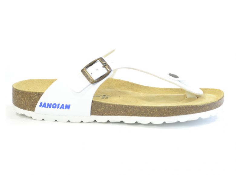 Sanosan Geneve Sano Flor White Womens Designer Thong Sandals