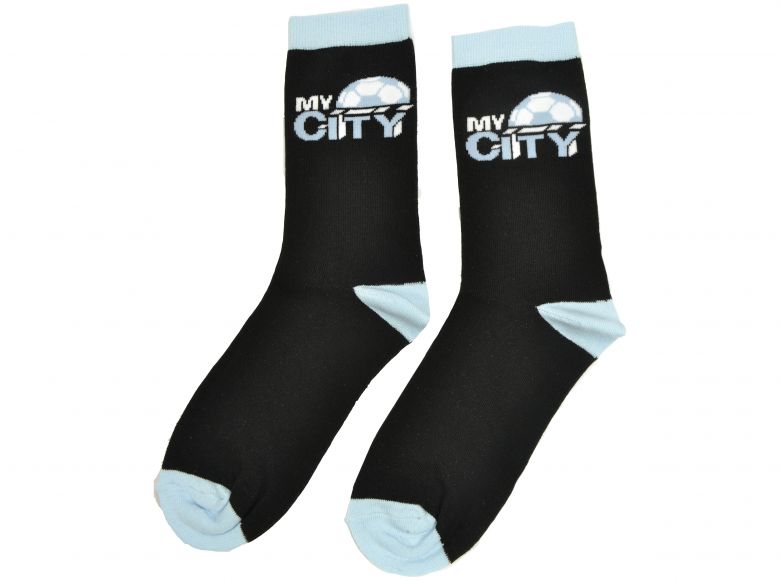 Team Direct Generic My City Black Sky Blue 4 to 6 UK Socks