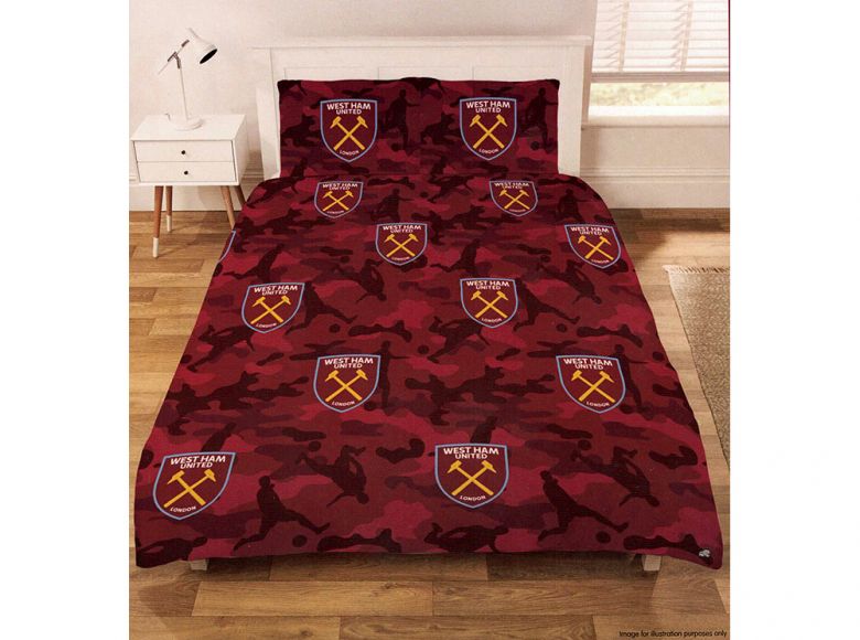West Ham Camo Double Crest Duvet and Pillow Case Set
