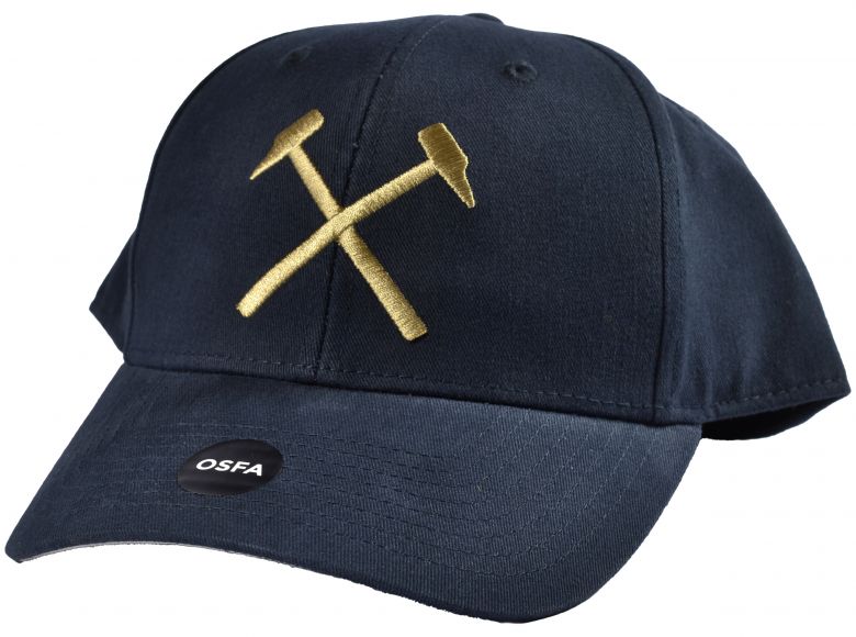 West Ham Crossed Hammers Baseball Cap Navy Gold