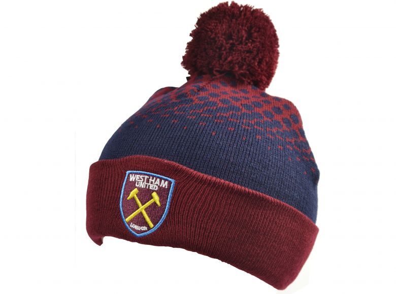 West Ham United Fade Design Bobble Hat