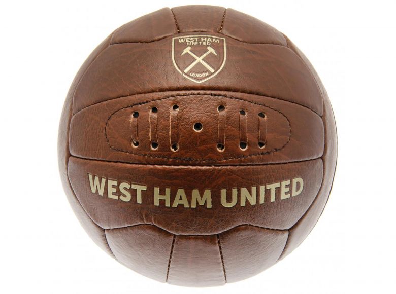 West Ham Retro Faux Leather Ball Size 5