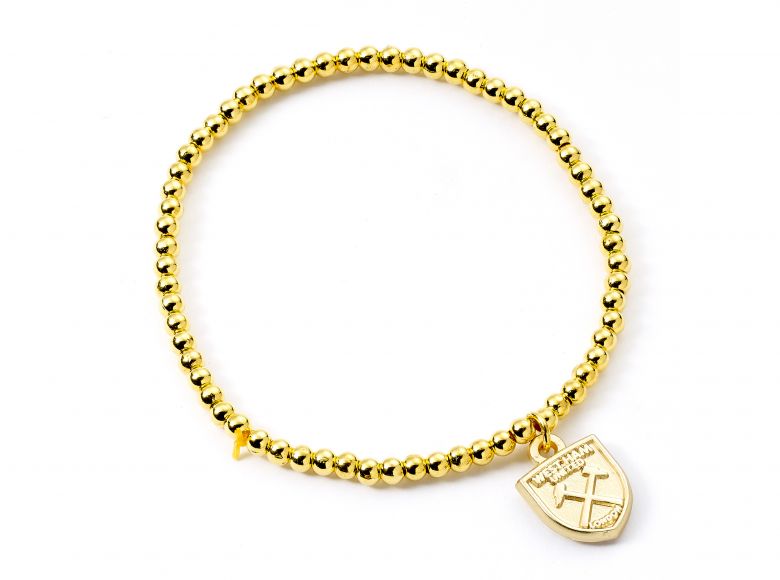 West Ham Football Club Gold Tone Ballbead Bracelet