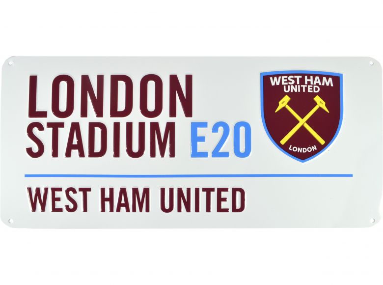 West Ham Metal White Street Sign