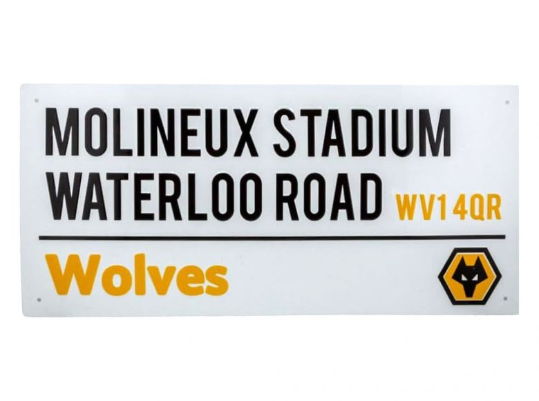 Wolves FC Molineux Stadium Waterloo Road Light Metal Street Sign