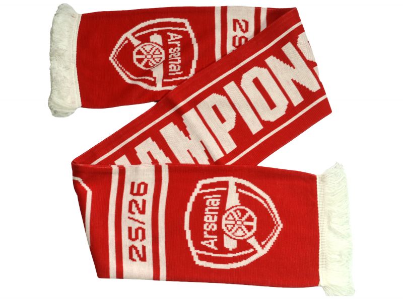 Arsenal Champions 25 26 Scarf Red