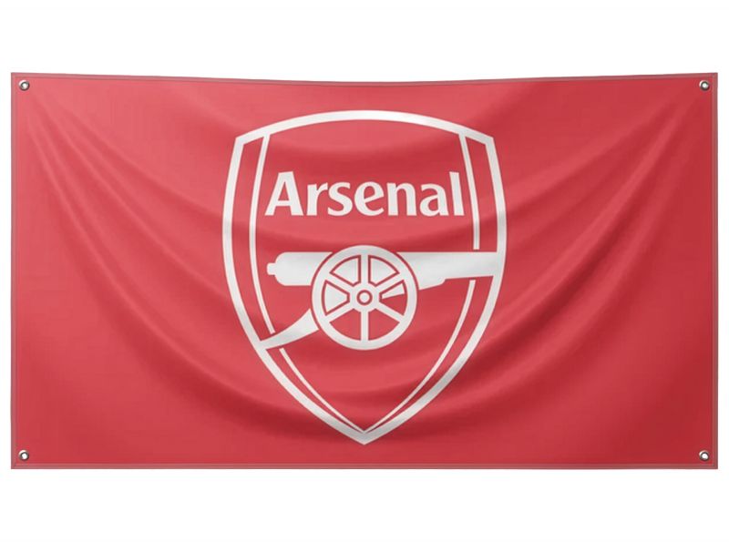Arsenal Core Crest Flag 5 x 3 White Crest