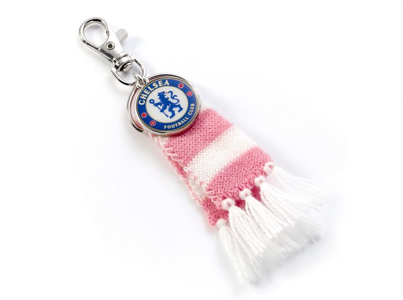 Chelsea FC Pink Stripe Scarf and Crest Backpack Hanger