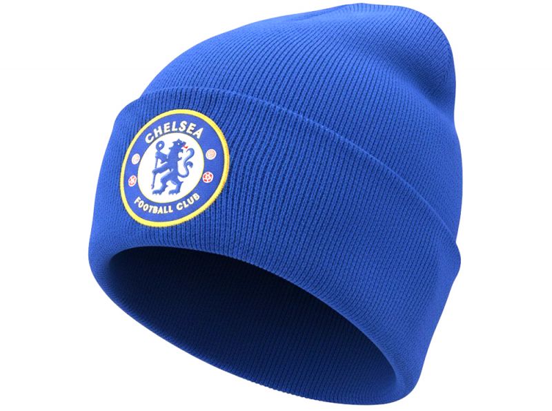 Chelsea Knitted Crest Turn Up Hat Royal Blue