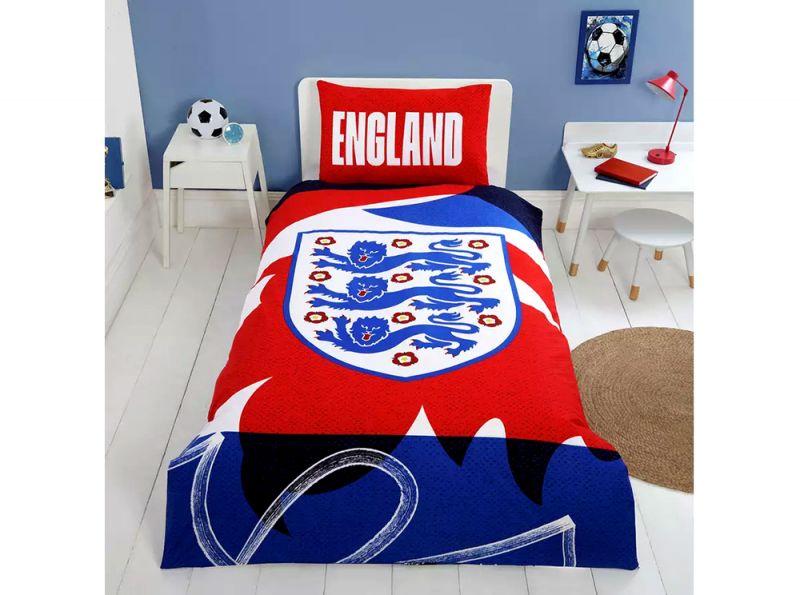 England Be Bold Single Crest Duvet and Pillow Case Set