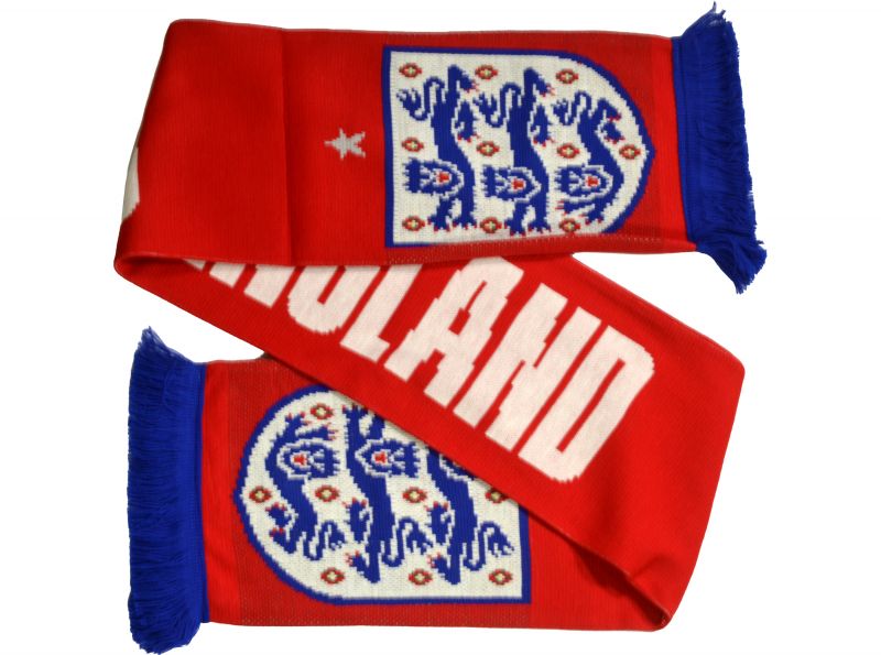 England FA Three Lions Jacquard Knit Scarf Red